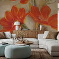 Spicy Orange Cosmos Mural Wallpaper - room preview 02