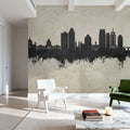 Saint Paul Minnesota Skyline Concrete Mural Wallpaper - room preview 02