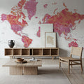 World Map Cities - Tatiana Mural Wallpaper - room preview 02