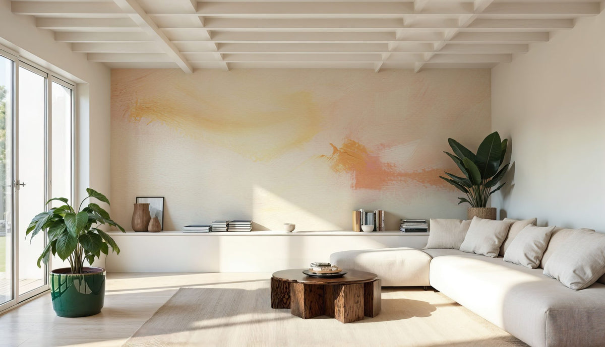 Sky Reflection Neutral Mural Wallpaper - room preview 02