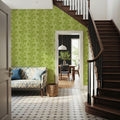 Fern Stripes, Lime Green Mural Wallpaper - room preview 02