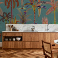 Statement Palm, Turquoise Mural Wallpaper - room preview 02