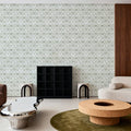 The Palm Lattice, Sage Green Mural Wallpaper - room preview 02