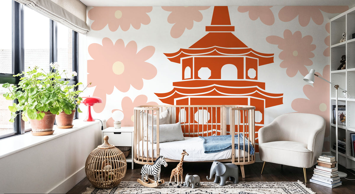 Pagodas of Taiwan Mural Wallpaper - room preview 02