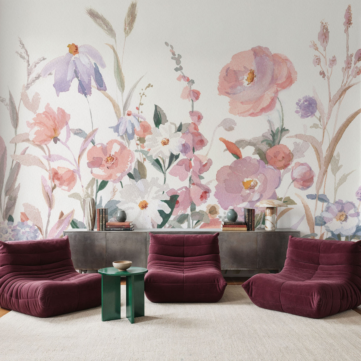 Flowers in the Wild Mural Wallpaper - room preview 02