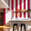 Circus Stripes, Red Mural Wallpaper - room preview 02