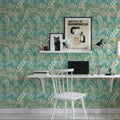 Harvest Sprig Blue Mural Wallpaper - room preview 02