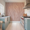 Pink Leaf Wave Mural Wallpaper - room preview 02