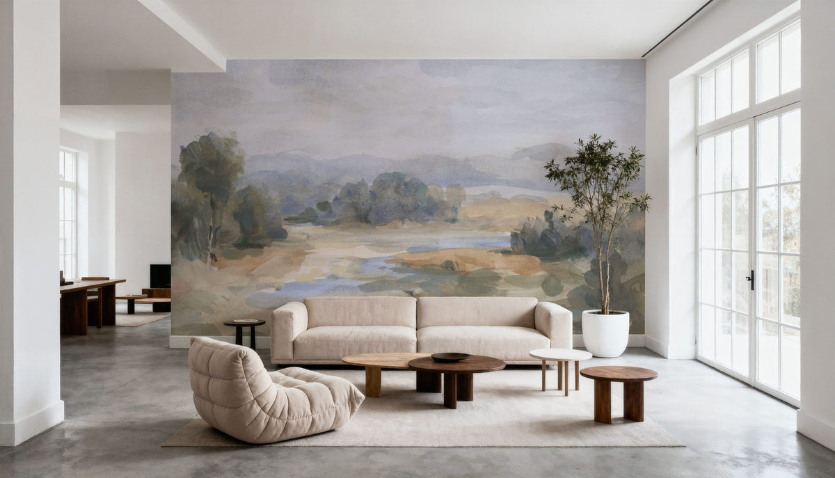 River Afternoon Mural Wallpaper - room preview 02