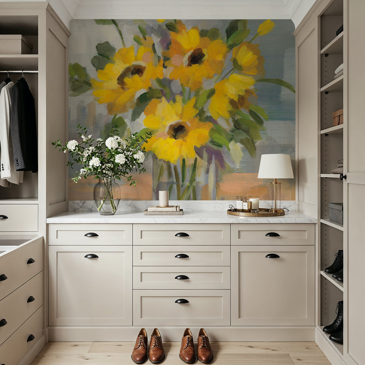 Sunny Floral I Mural Wallpaper - room preview 02
