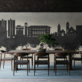 Cedar Falls Iowa Skyline Concrete Mural Wallpaper - room preview 02