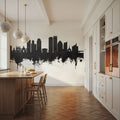 Dayton Ohio Skyline Black & White Mural Wallpaper - room preview 02