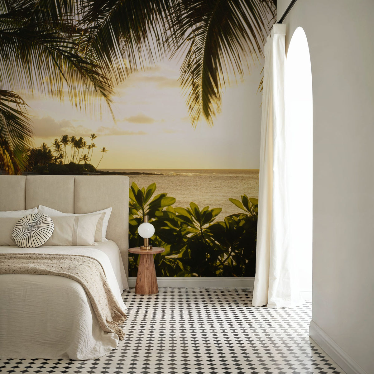 Golden Palm Cove Mural Wallpaper - room preview 02