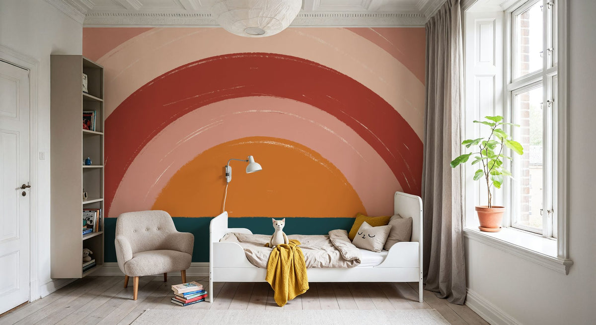 Ocean Rainbow Mural Wallpaper - room preview 02