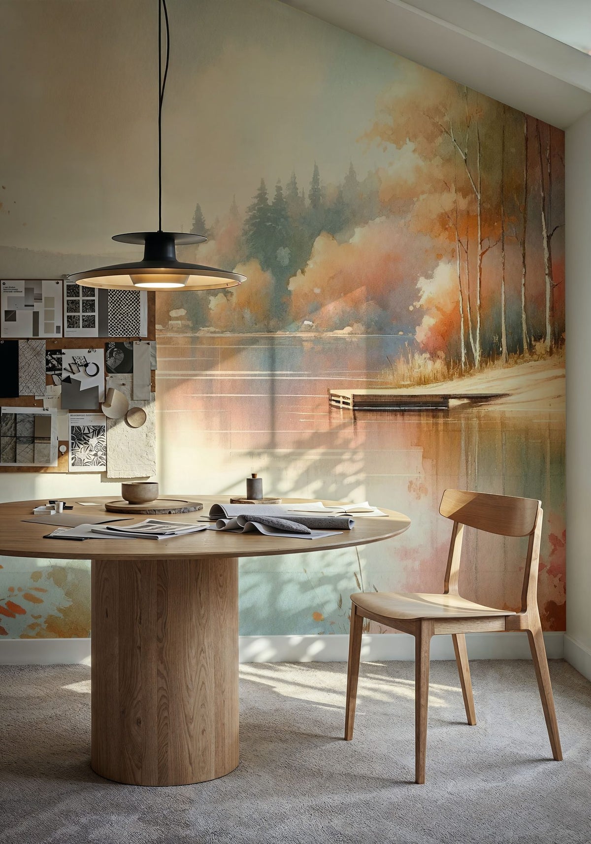 Serene Autumn Mural Wallpaper - room preview 02