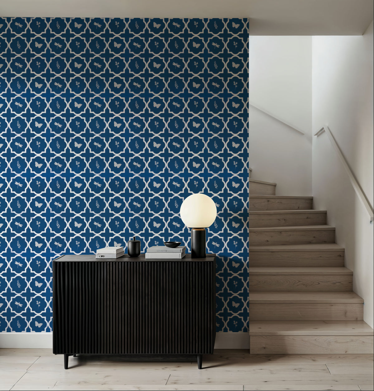 Dark Blue Fields Mural Wallpaper - room preview 02
