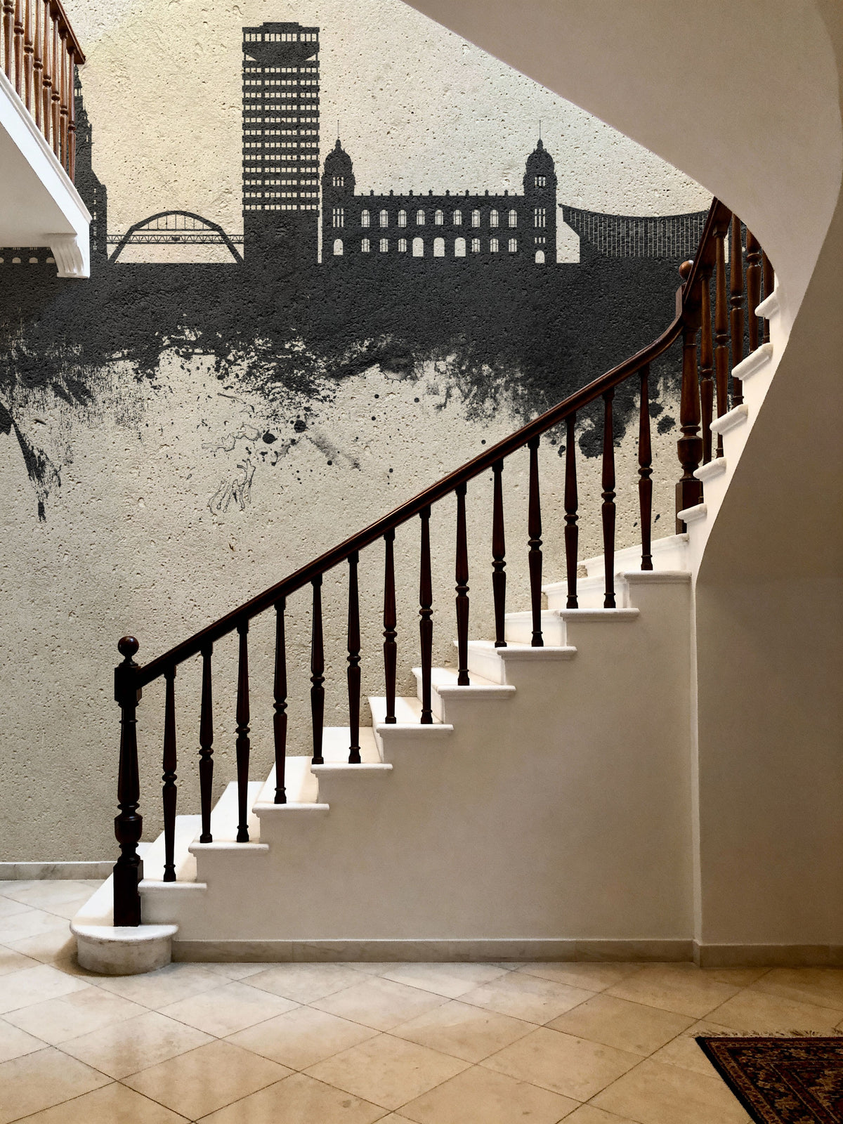 Wuppertal Germany Skyline Concrete Mural Wallpaper - room preview 02