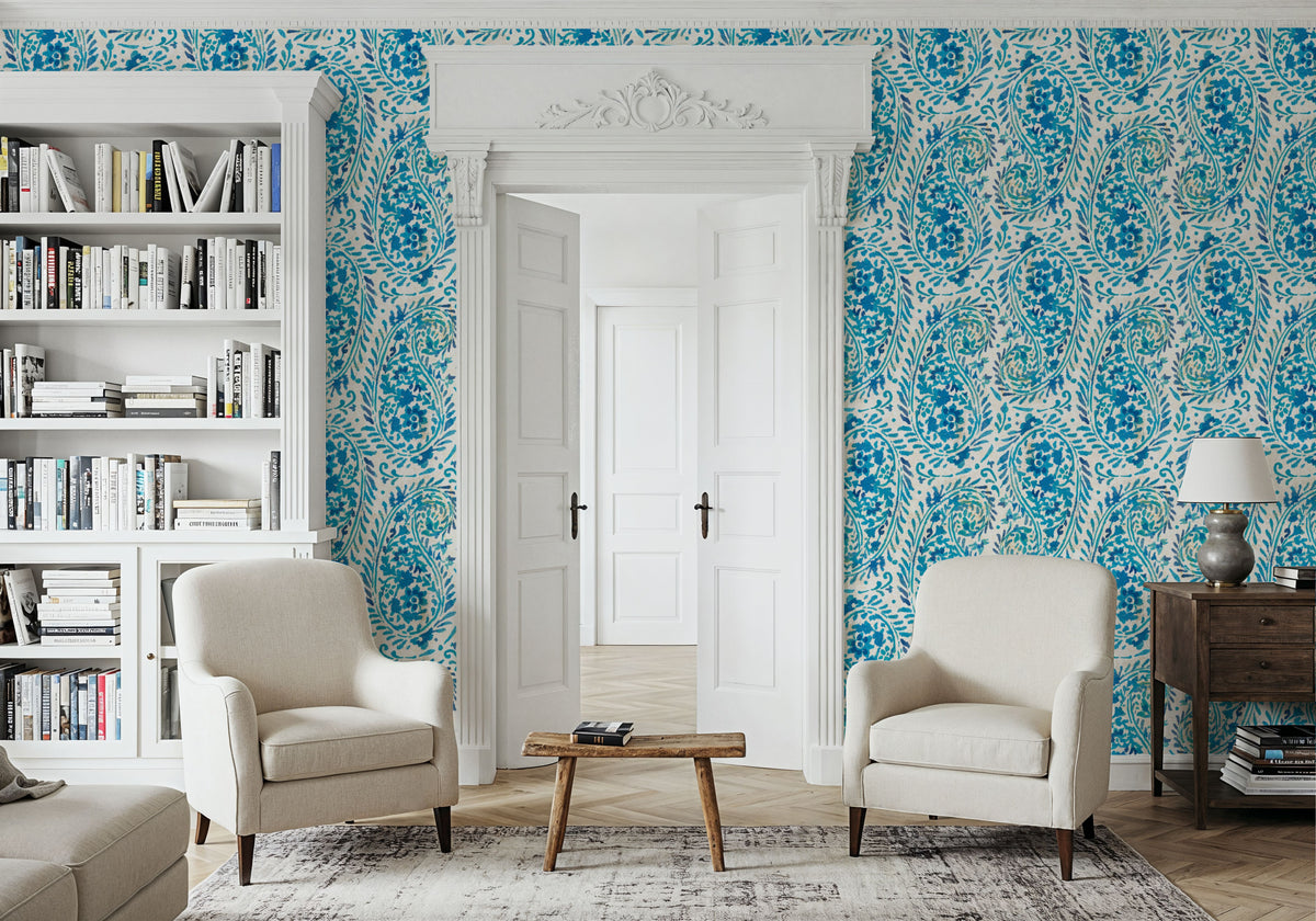 Rustic Floral Mural Wallpaper - room preview 02