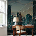 Connected Cityscape Mural Wallpaper - room preview 02