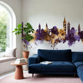 Zadar Croatia Skyline Purple & Gold Mural Wallpaper - room preview 02