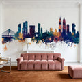 Mumbai Skyline India Bombay Blue & Bronze Mural Wallpaper - room preview 02