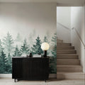 Juniper Treetops, Watercolor Mural Wallpaper - room preview 02