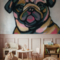 Abstract Pug Mural Wallpaper - room preview 02