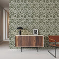 Marguerites, Forest Green Mural Wallpaper - room preview 02