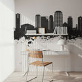St Petersburg Florida Skyline Black & White Mural Wallpaper - room preview 02