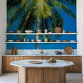 Azure Palms Vertical Mural Wallpaper - room preview 02