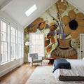 Etruscan Vase with Flowers Mural Wallpaper - Red Tone - room preview 02