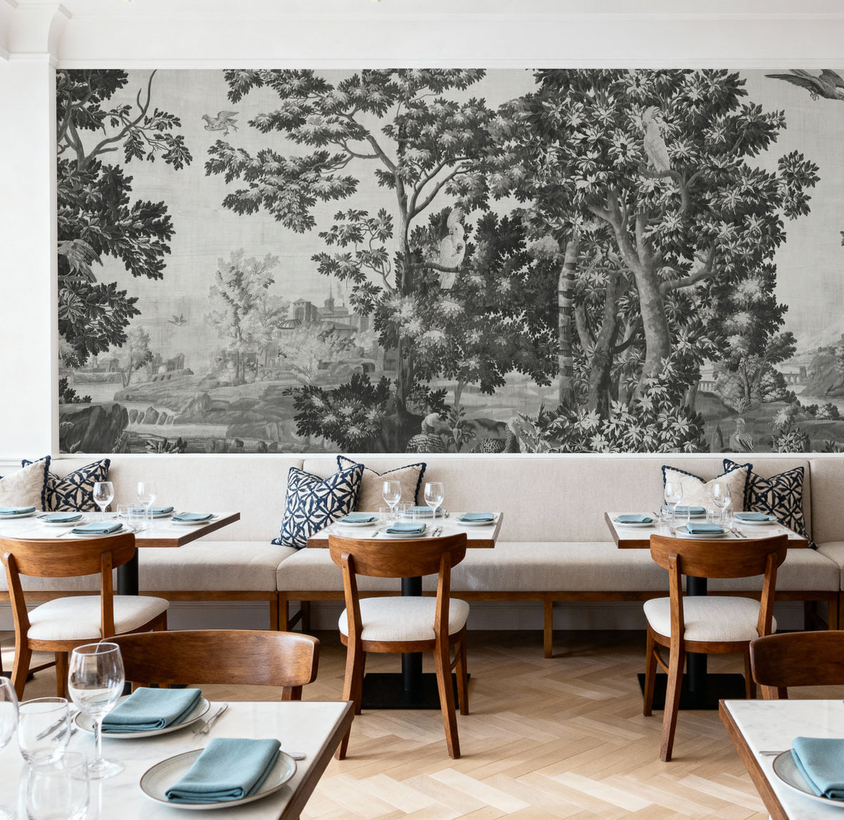 Enchanted Grove Tapestry, Stone Mural Wallpaper - room preview 02