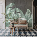 Metallic Leaves Mural Wallpaper - room preview 02