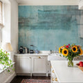 Texture Fields Teal Mural Wallpaper - room preview 02