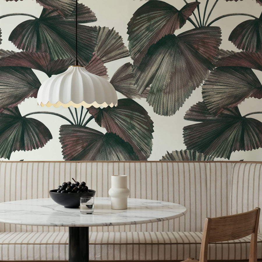 Palm Leaf Wallpaper Mural – Tropical Wall Mural – Ribbed Palm Fronds