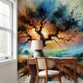 Lonely Tree Starry Night Mural Wallpaper - room preview 02