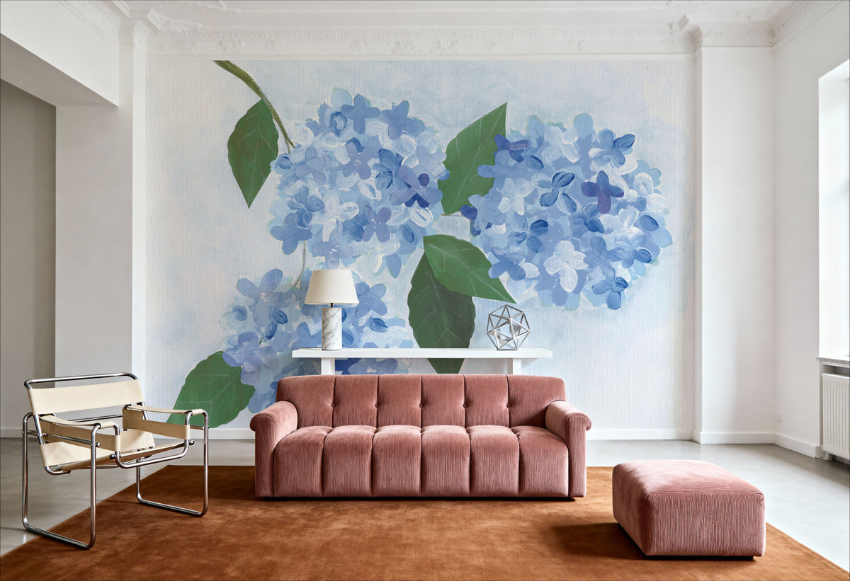 Providence Hydrangea II Mural Wallpaper - room preview 02
