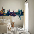 Strasbourg France Skyline Blue & Bronze Mural Wallpaper - room preview 02