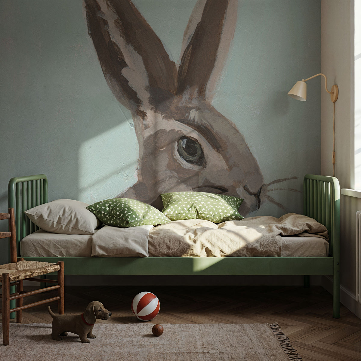 Spring Bunny Mural Wallpaper - room preview 02