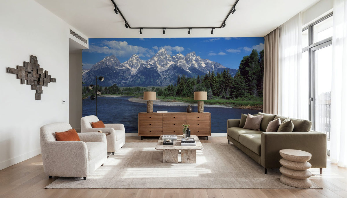 Mountain River Serenity Mural Wallpaper - room preview 02