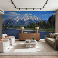 Mountain River Serenity Mural Wallpaper - room preview 02