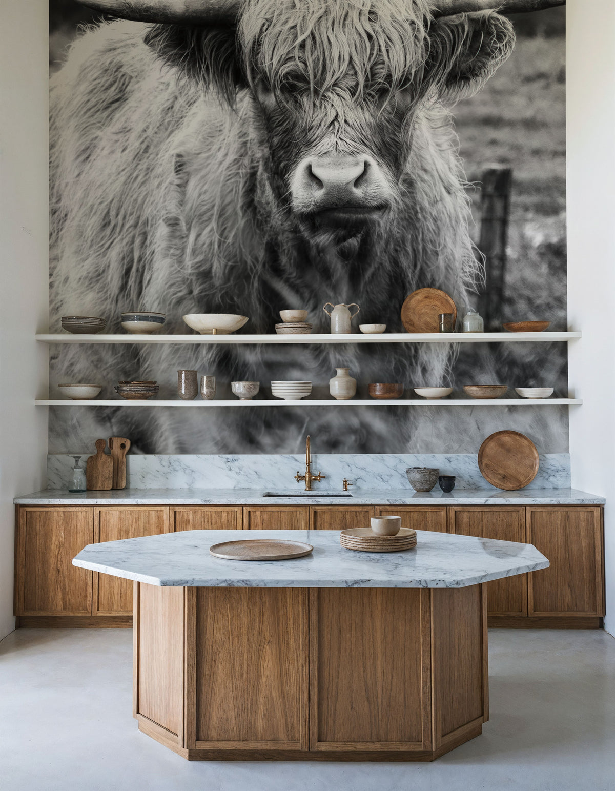 Happy Highland Portrait Mural Wallpaper - room preview 02