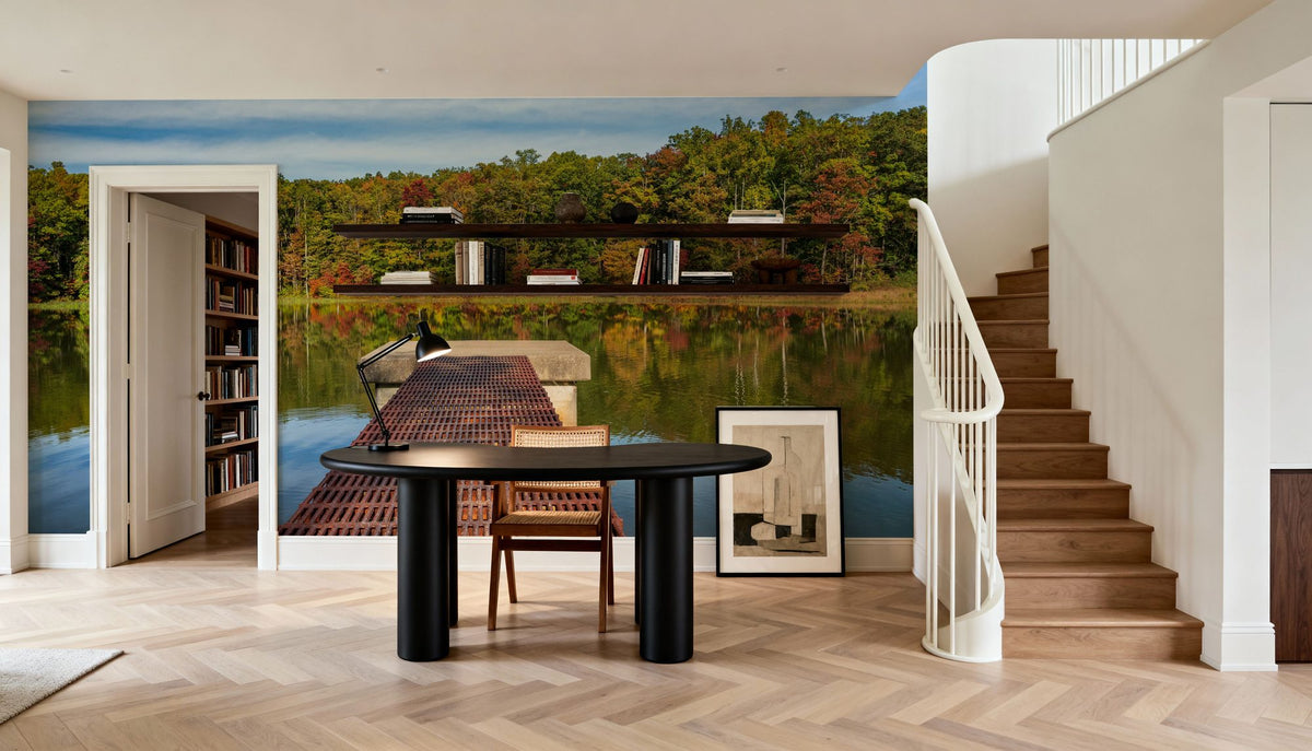 Autumn Lakewalk Mural Wallpaper - room preview 02
