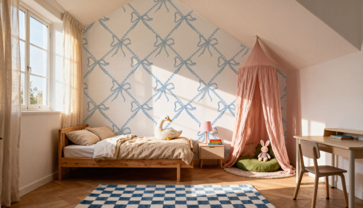 Petite Bows Sky Mural Wallpaper - room preview 02