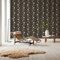 Trailing Flower Stripe, Walnut Mural Wallpaper - room preview 02