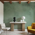 Soft Fog, Moss Green Mural Wallpaper - room preview 02