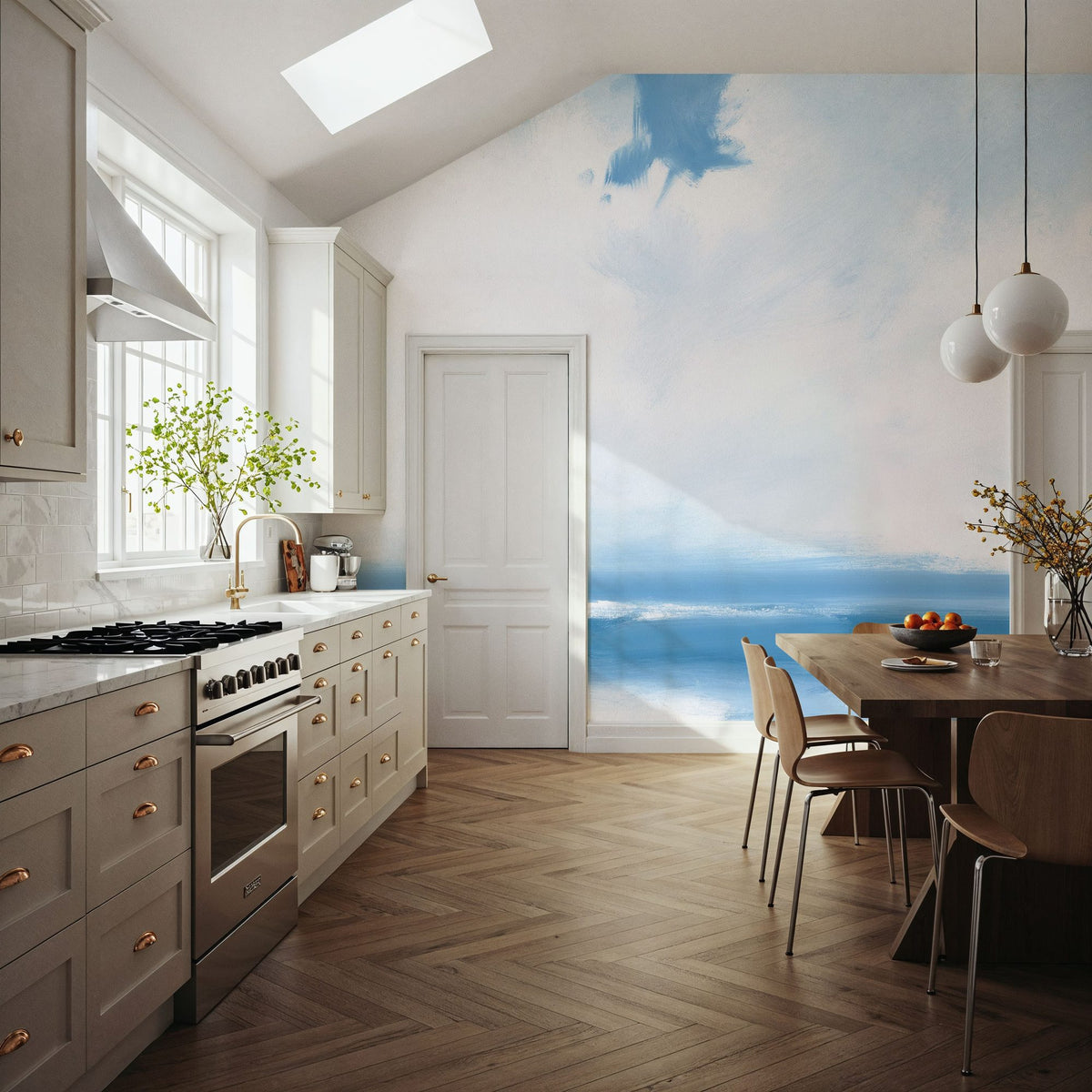 Cloudy Clouds Mural Wallpaper - room preview 02