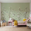 Peony Tree, Mint Mural Wallpaper - room preview 02