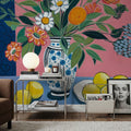 Flower Still Life with Lemons Mural Wallpaper - room preview 02