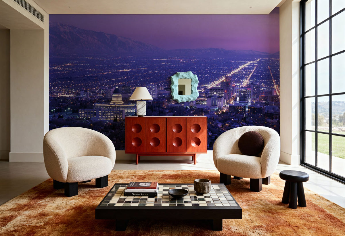 Twilight Cityscape Mural Wallpaper - room preview 02